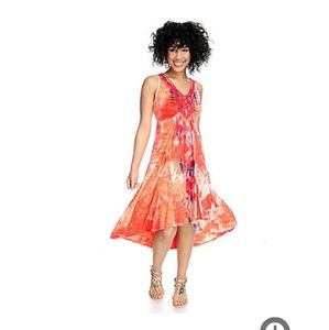 ONE WORLD micro jersey hi-lo dress